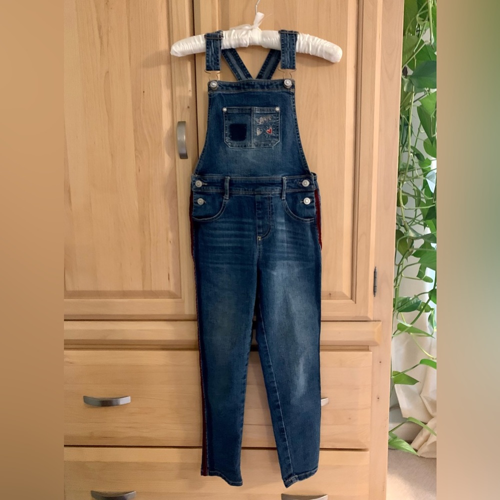 Wonder Nation Girls Jean Denim Overalls Sz7-8